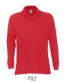 Heren Polo Sols Long Sleeve STAR Rood